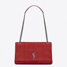 Saint Laurent Moyen Jamie Sac Rouge En Patchwork De Cuir