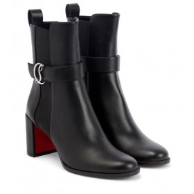 Christian Louboutin Chelsea Booty, Bottes En Cuir Noir Christian Louboutin Chaussures De