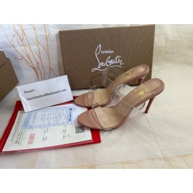 Christian Louboutin tout Simplement Rien à 85 Mm Sandales en Cuir verni Et Tpu Blush CL Chaussures