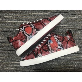 Christian Louboutin Louis Junior Baskets Cuir De Python Multicolore