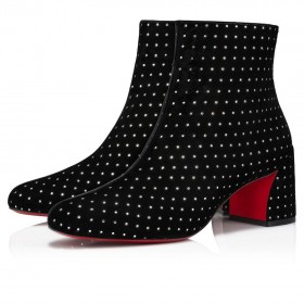 Christian Louboutin Turela Prune Strass 55 mm à Faible Chaussures de Velours Noir Christian Louboutin Chaussures de