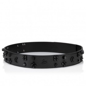 Christian Louboutin Paloma Ceinture En Cuir De Veau Grainé Et Des Pointes Loubinthesky Noir