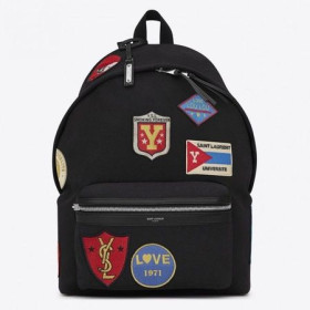 Saint Laurent Noir Sac À Dos Ville Patchs Saint Laurent Sacs