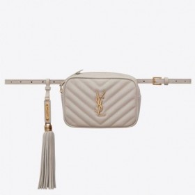 Saint Laurent, Lou De Ceinture Sac Blanc Matelassé En Cuir Saint Laurent Sacs