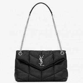 Saint Laurent, Loulou Inhalateur Petit Sac En Cuir D'Agneau Noir Saint Laurent Sacs