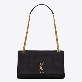 Saint Laurent Moyen Jamie Sac Noir En Patchwork De Cuir