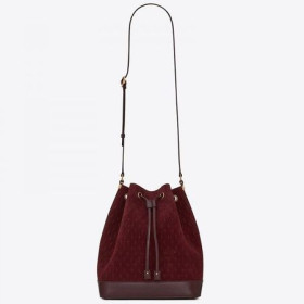 Saint Laurent Monogramme Tous Les Cours Sac Seau Bordeaux Suede Saint Laurent Sacs