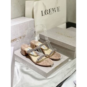 Jimmy Choo 45mm Cristal Sandales Nude