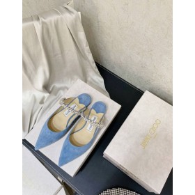 Jimmy Choo Bing Suede Plat En Cristal De Bracelet Bleu