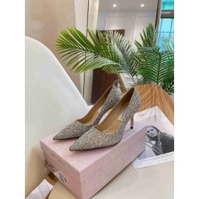 Jimmy Choo Amour 85mm Glitter Tissu Pompes