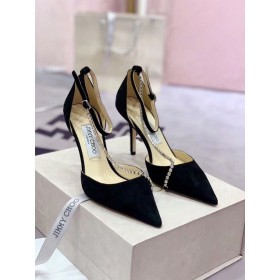 Jimmy Choo, Pompes En Daim Embellissement En Cristal Noir