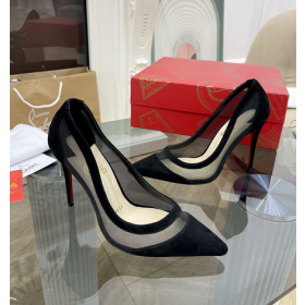 Christian Louboutin Galativi Pompes 85mm Mesh et Daim Noir