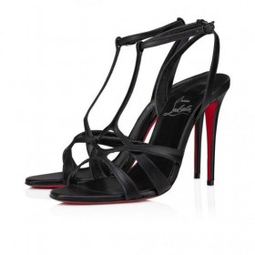 Christian Louboutin Tangueva 100 Mm De Lanières Des Sandales En Cuir Noir Christian Louboutin Chaussures De