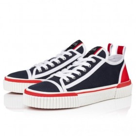 Christian Louboutin Pedro Junior Baskets Tissu Marine Christian Louboutin Shoesavy