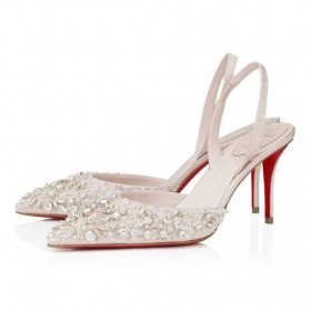 Christian Louboutin Queenissima Sling 80mm Fronde Dos de la Pompe à Lait Christian Louboutin Chaussures