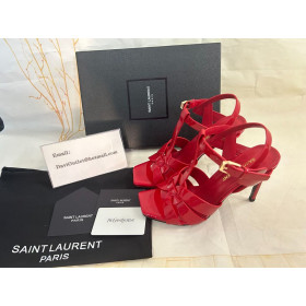 Saint Laurent Tribute Sandales De Haut Talon Cuir Verni Rouge Saint Laurent Sandales