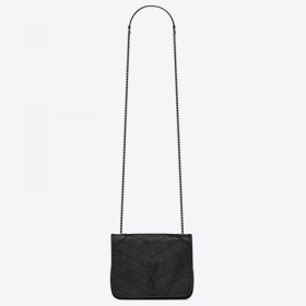 Saint Laurent WOC Niki de la Chaîne porte-monnaie Noir en Cuir Plissé