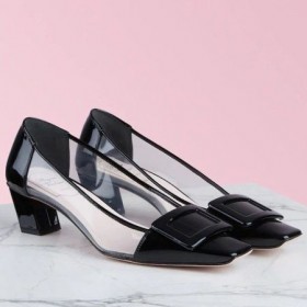 Roger Vivier Belle Vivier Pompes verni Noir PVC