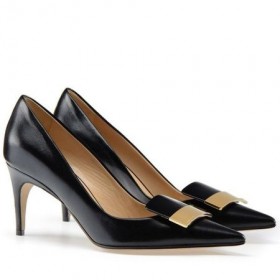 Sergio Rossi SR1 Pompes 75mm En cuir d'Agneau Noir