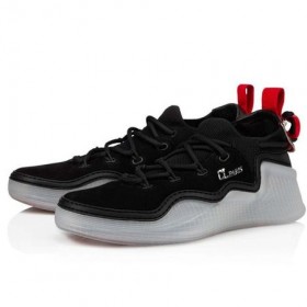 Christian Louboutin Arpoador En Daim Noir Cuir Baskets