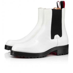 Christian Louboutin Botte Motok Blanc De Veau