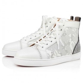 Christian Louboutin High-top-Louis SP Strass sur la Version Blanche de Veau