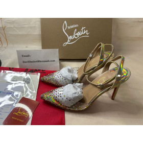 Christian Louboutin Pompes Spikaqueen 100mm Mélange de Californie/ab Pvc