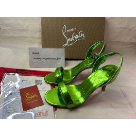Christian Louboutin Sandale O Marylin 85 mm Épinards/lin Épinards en Cuir