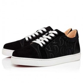 Christian Louboutin Espadrille Vieira Orlato Black Suede Cuir De Veau