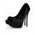 Christian Louboutin Lady Peep Suola Strass 150 Mm Pompes En Crêpe De Satin Noir