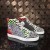 Christian Louboutin Rockstud Spike High-Top Sneakers En Cuir Multicolore