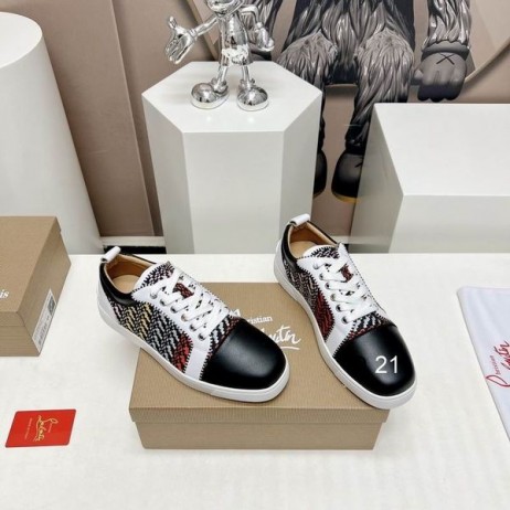 Christian Louboutin Louis Junior Orlato Flat Sneakers Nappa-Raphia Bistrot Multicolor