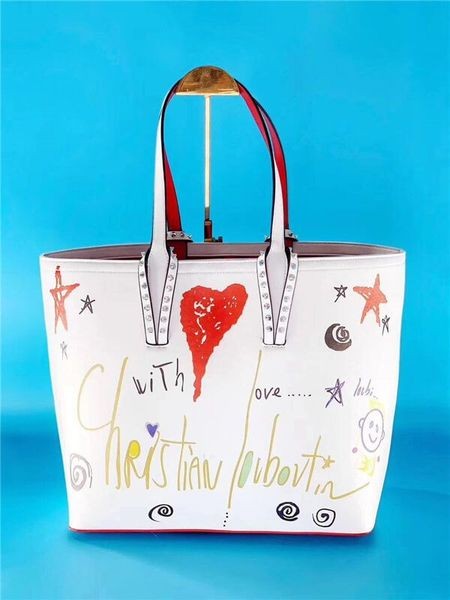 Christian Louboutin Multi/White Print Calf Tote Bag