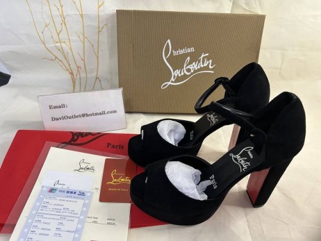 Christian Louboutin Sandaloo 130 Mm Sandalen Veau Velours Schwarz