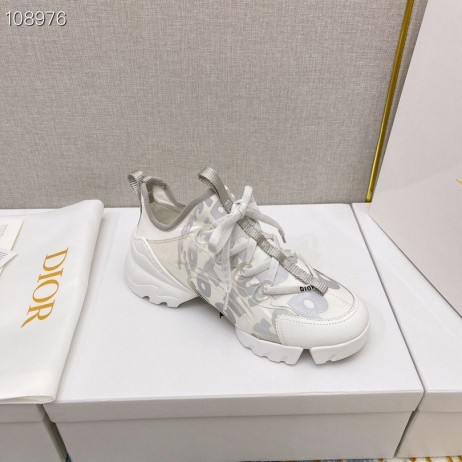 Dior D connect-Sneakers aus Technischem Gewebe, Weiß, Grau