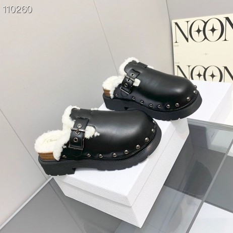 Dior Diorquake Sandalen, Holz-Sohle Fliegerhaube Aus Schwarz