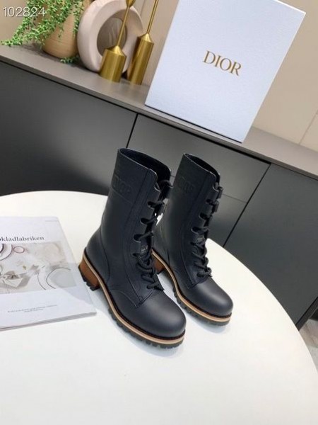Dior Quest Combat Stiefel Kalbsleder Prägung Schwarz