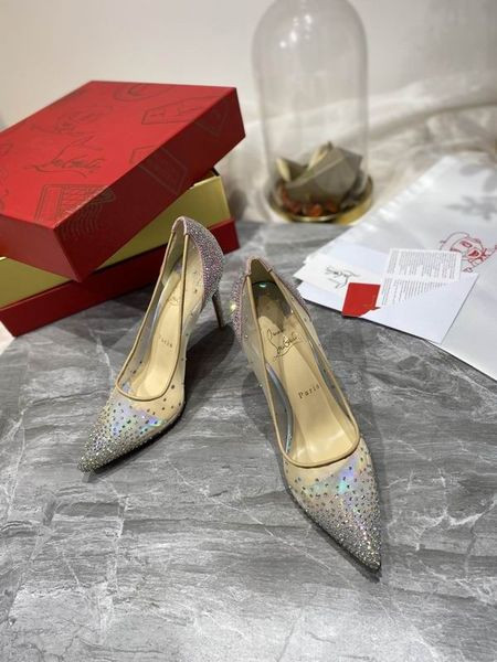 Christian Louboutin Follies Strass Pumpen 100mm Glitter Multicolor CL-Schuhe