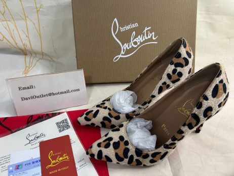 Christian Louboutin Kate Pumps 100mm Satin Leopard Gedruckt Braun