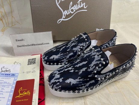 Christian Louboutin Pik Boat Spikes Slip-on Turnschuhe Multicolor