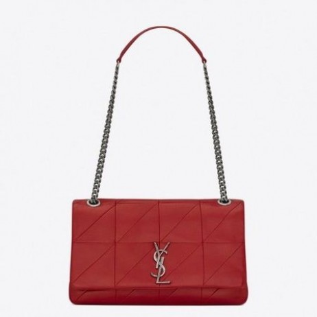 Saint Laurent Medium Jamie Red Bag Patchwork Leather