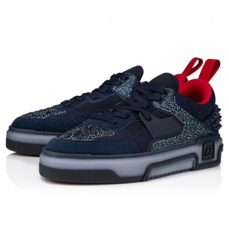 Christian Louboutin Astroloubi Strass Turnschuhe Veau Velours Strass Marine Christian Louboutin Schuhe