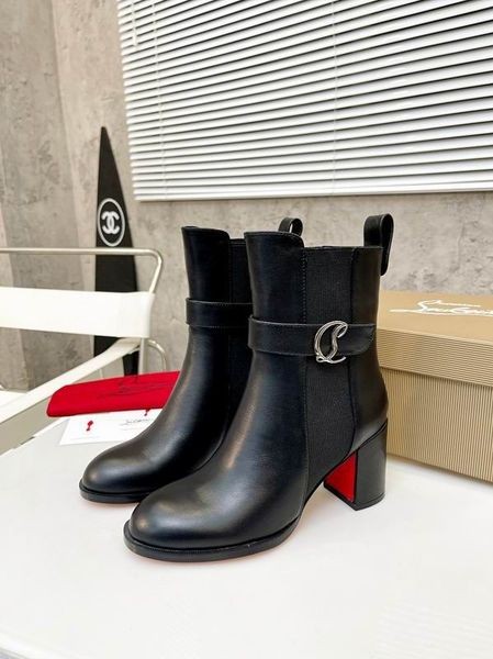 Christian Louboutin Chelsea Ankle Boots-70mm Kalbsleder Schwarz Christian Louboutin Boots