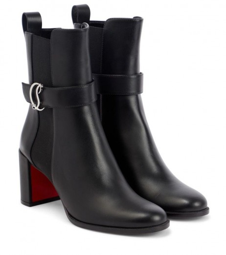 Christian Louboutin Chelsea Booty Leder Stiefel Schwarz Christian Louboutin Schuhe
