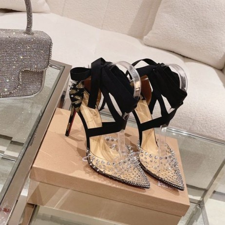 Christian Louboutin Mechante Reine Pumpen 100mm-Stoff, und PVC Schwarz