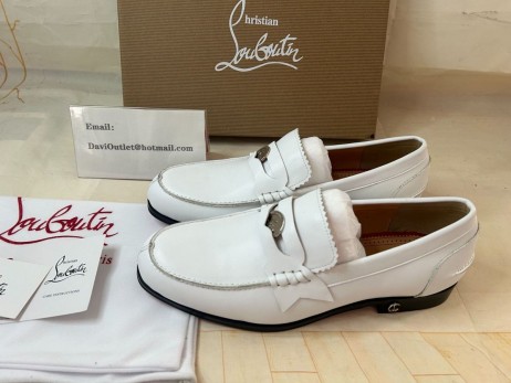 Christian Louboutin Keinen Penny Loafer Kalbsleder Weiß Christian Louboutin Schuhe
