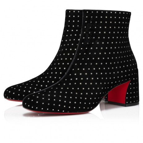 Christian Louboutin Turela Plum Strass 55 mm Stiefeletten Velvet Black Christian Louboutin Schuhe