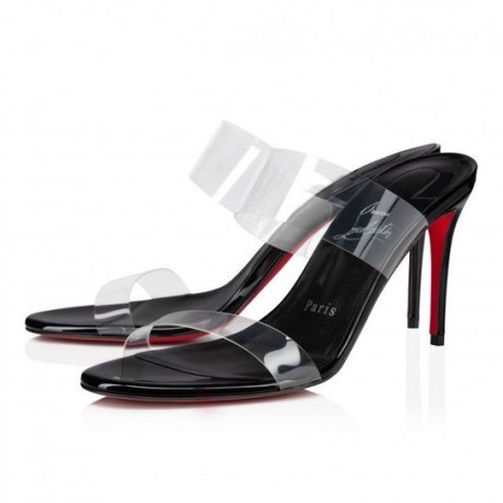 Christian Louboutin Einfach Nichts 85 Mm Maultiere Patent Leder Und Tpu Black CL-Schuhe