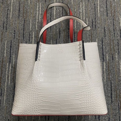 Christian Louboutin Cabarock Shopper Kroko-Kalbsleder Weiß Christian Louboutin Taschen