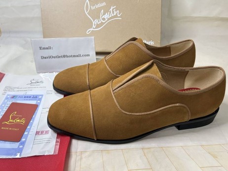 Christian Louboutin Alpha-Männchen Derbys Veau Velours Braun Christian Louboutin Schuhe